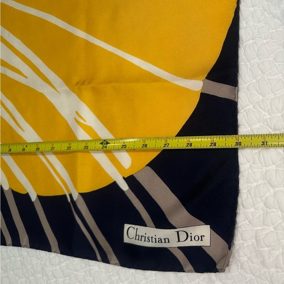 CHRISTIAN DIOR VINTAGE Silk Scarf - 30” x 30.5” - Picture 10 of 11